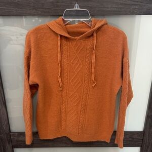 Source Unknown Burnt Orange Cable Knit Hoodie